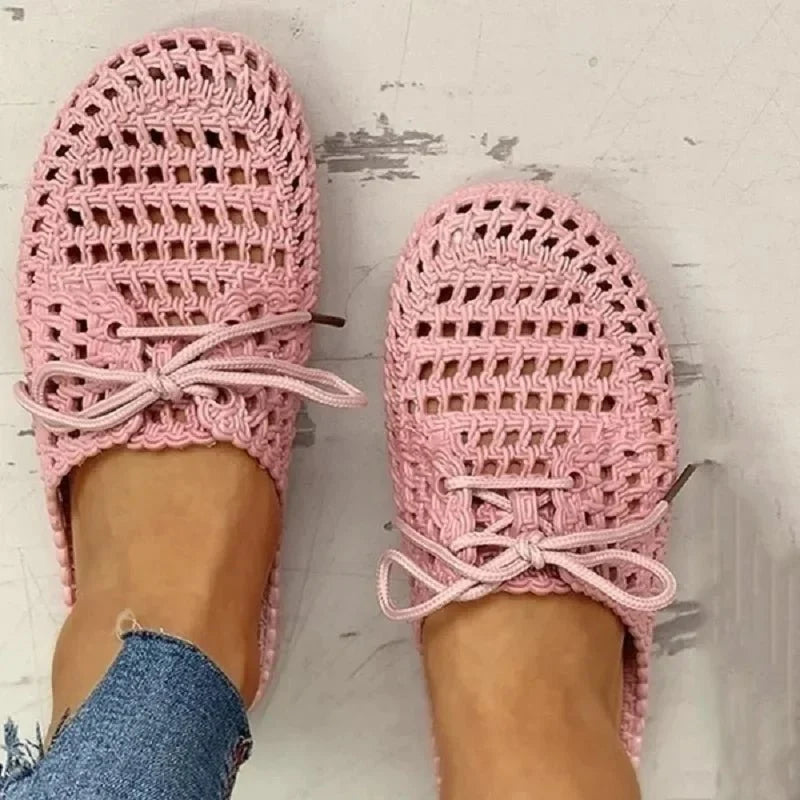 Gewebte Damen Mules sind atmungsaktive Sommer Slipper