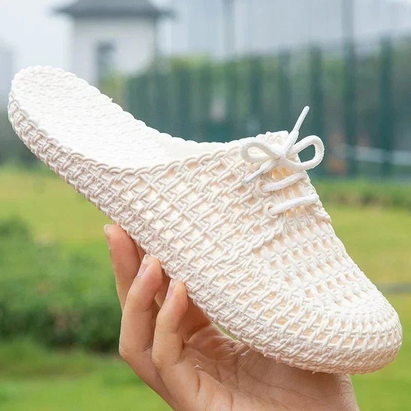 Gewebte Damen Mules sind atmungsaktive Sommer Slipper