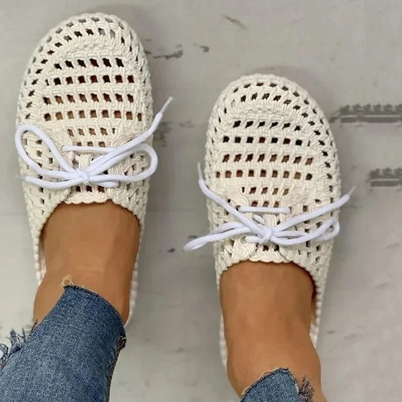 Gewebte Damen Mules sind atmungsaktive Sommer Slipper