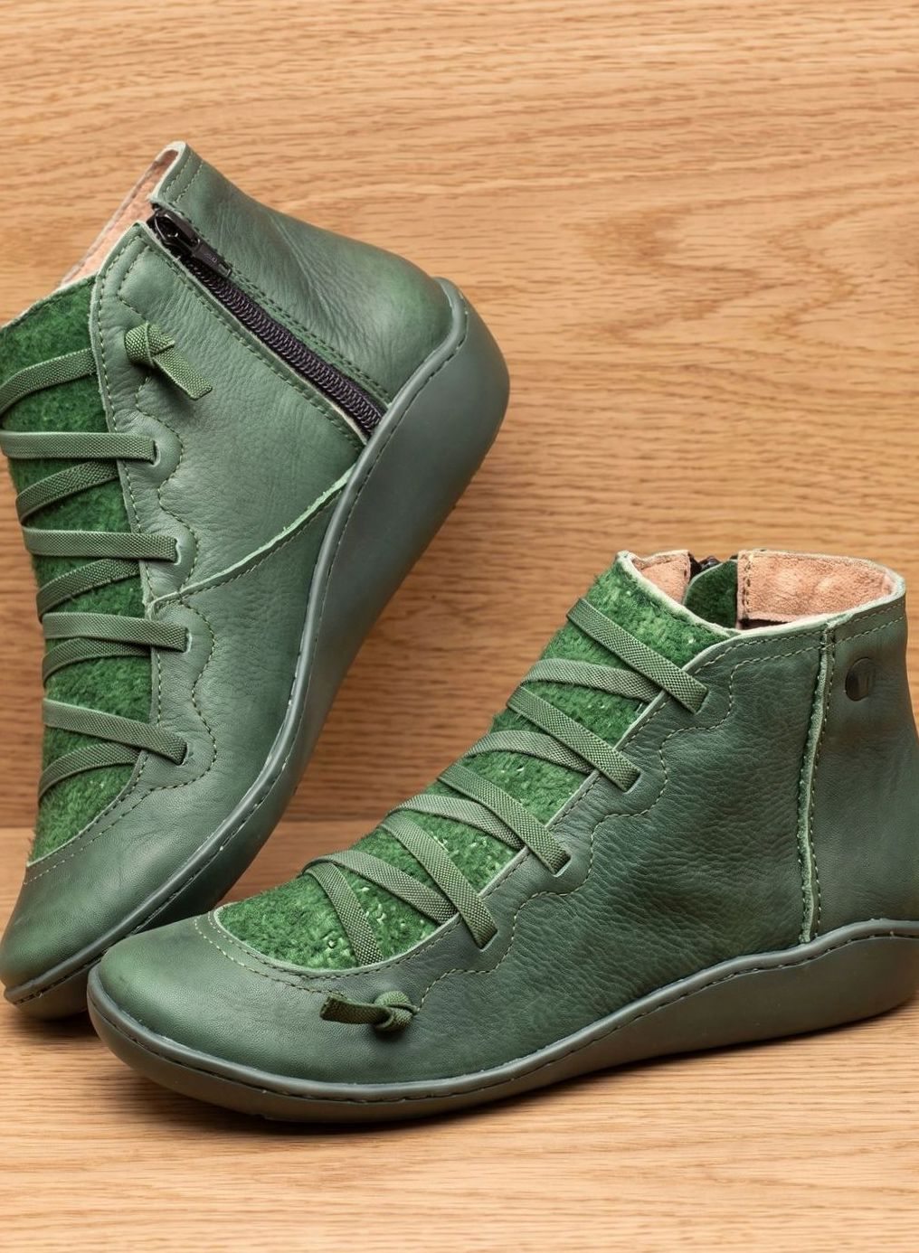 Gina | Damen Orthopädische Stiefeletten mit Schnürung und Reißverschluss