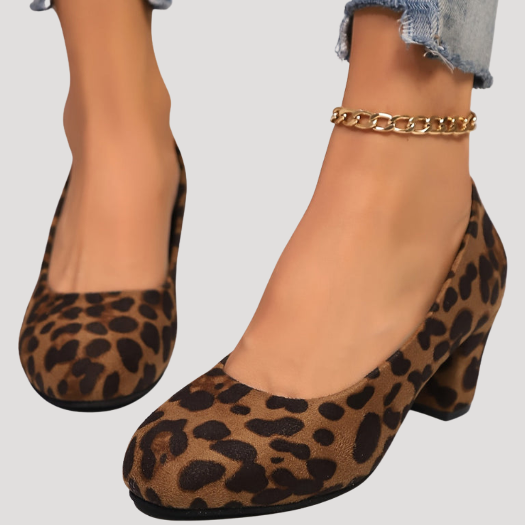 Giselle | Damen Blockabsatz Pumps mit rundem Zehenbereich