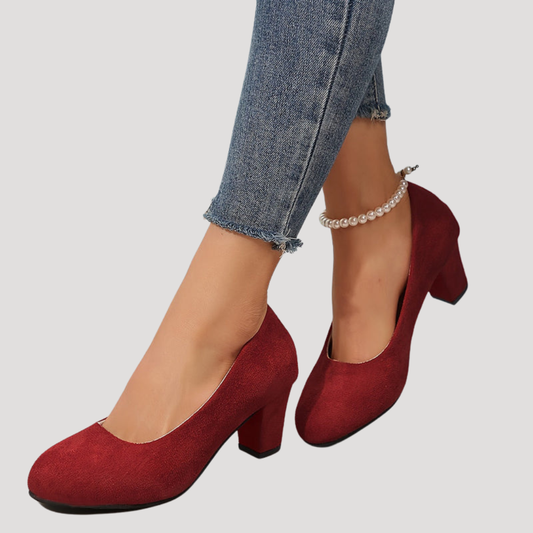 Giselle | Damen Blockabsatz Pumps mit rundem Zehenbereich