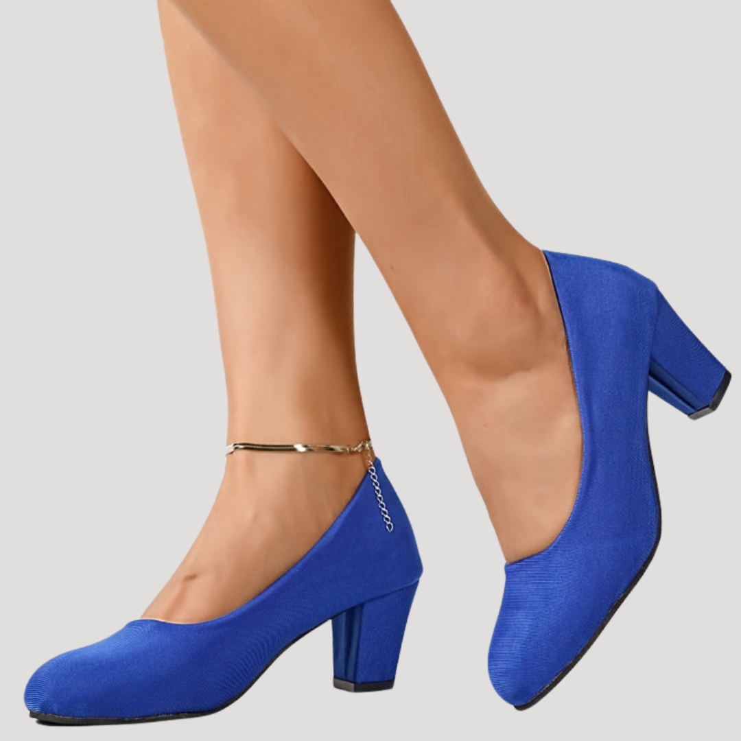 Giselle | Damen Blockabsatz Pumps mit rundem Zehenbereich