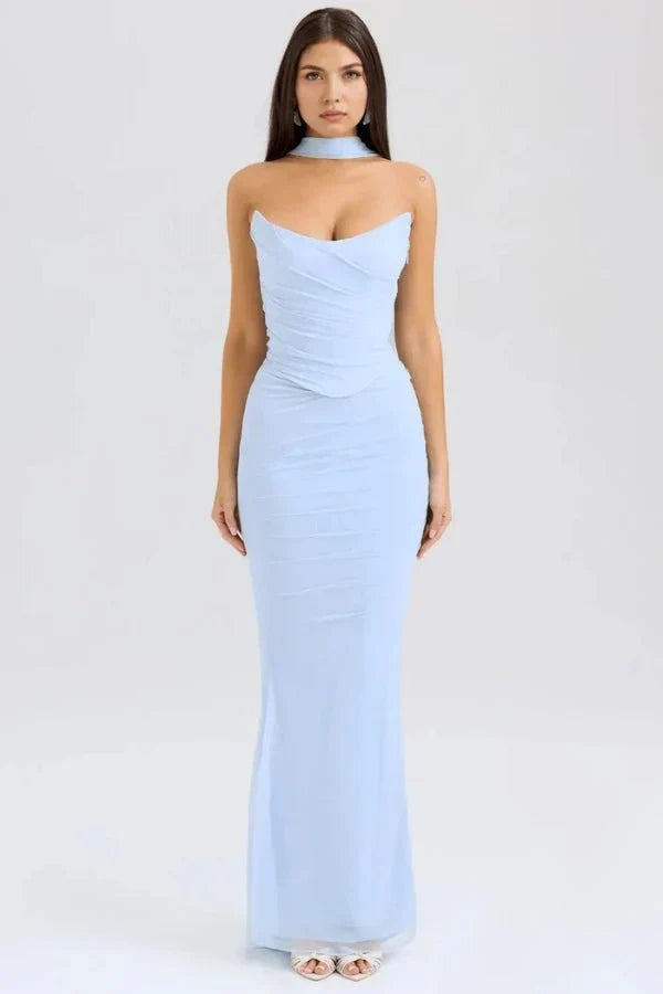 Hailey Ivory Champagne Toast Korsett-Top Trägerlos Satin Brautparty