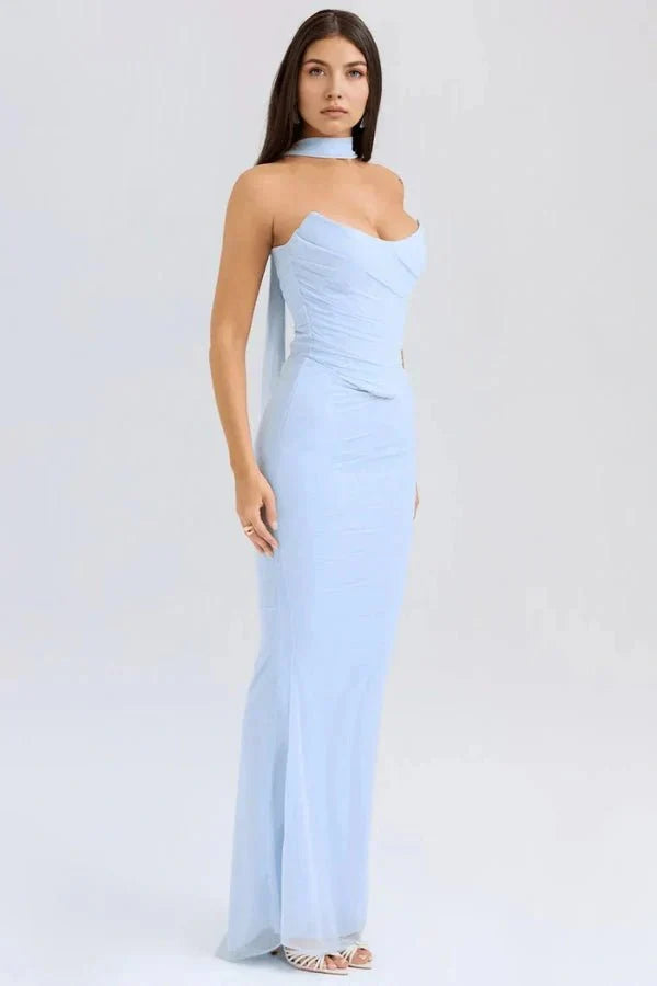 Hailey Ivory Champagne Toast Korsett-Top Trägerlos Satin Brautparty