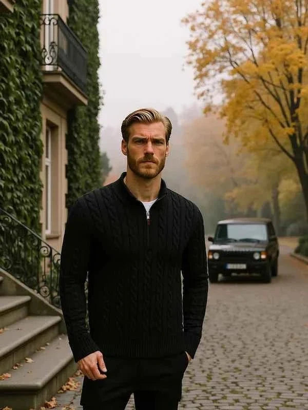 Halber Reißverschluss Pullover Herren