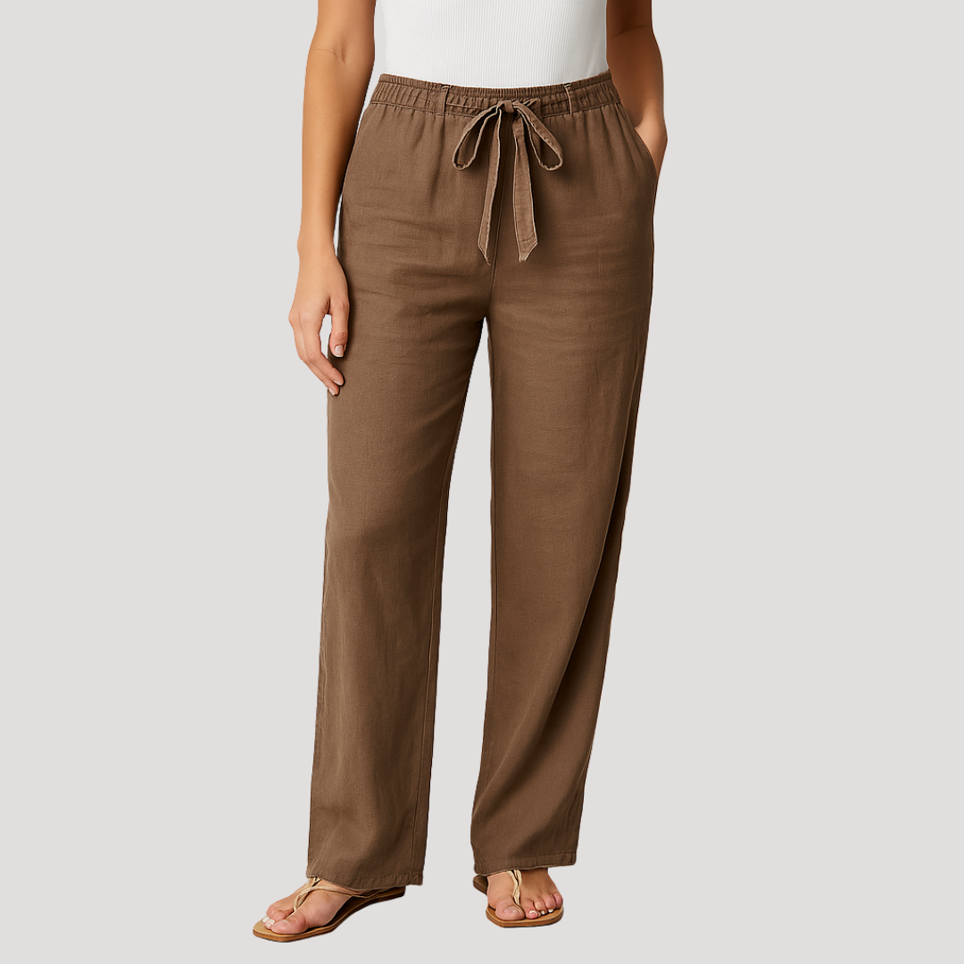 Halvene | Damen Weite Hose Tunnelzug Gummibund