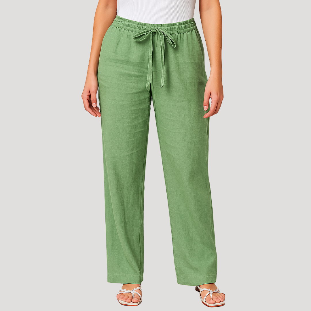 Halvene | Damen Weite Hose Tunnelzug Gummibund