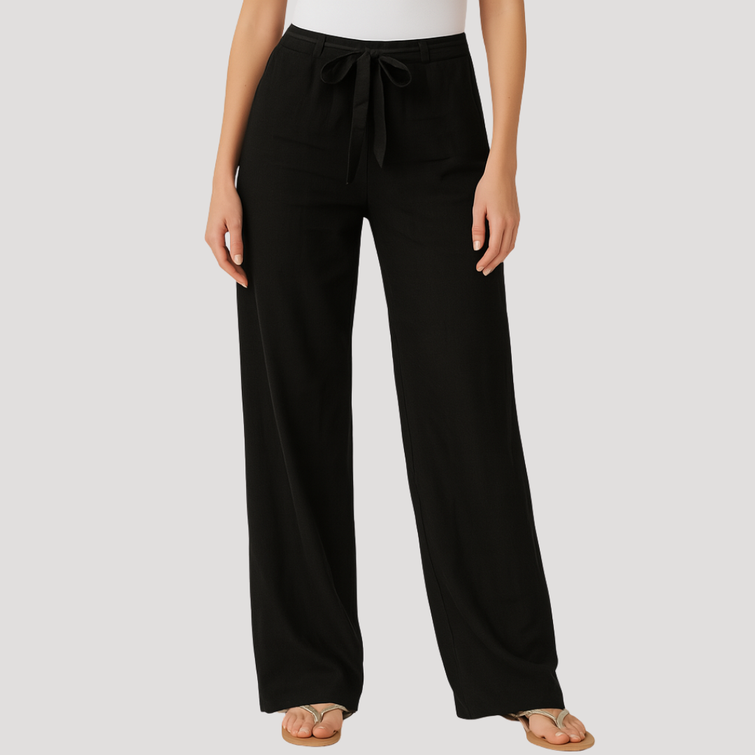 Halvene | Damen Weite Hose Tunnelzug Gummibund