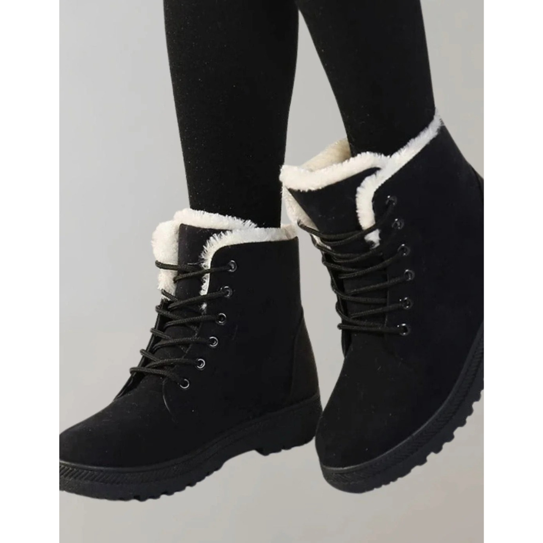 Heidrun | Damen Schwarze Orthopädische Stiefeletten mit Weichem Futter