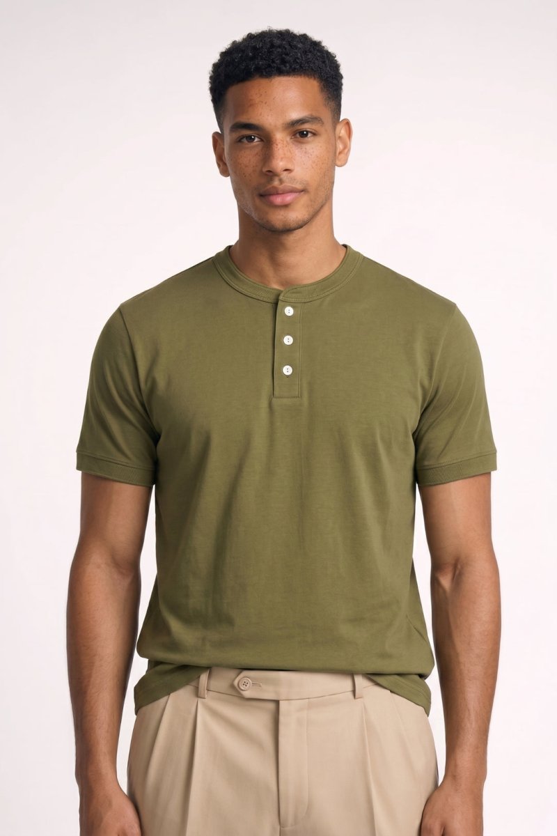 Henley T-Shirt Herren Kurzarm Basic