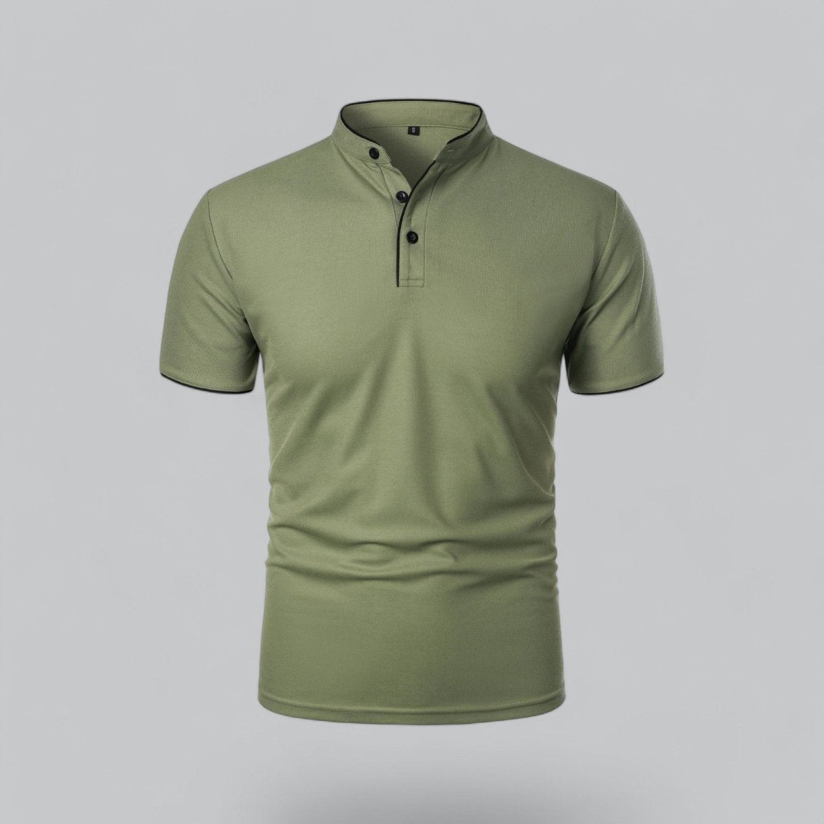 Henley T-Shirt Herren Kurzarm Stehkragen