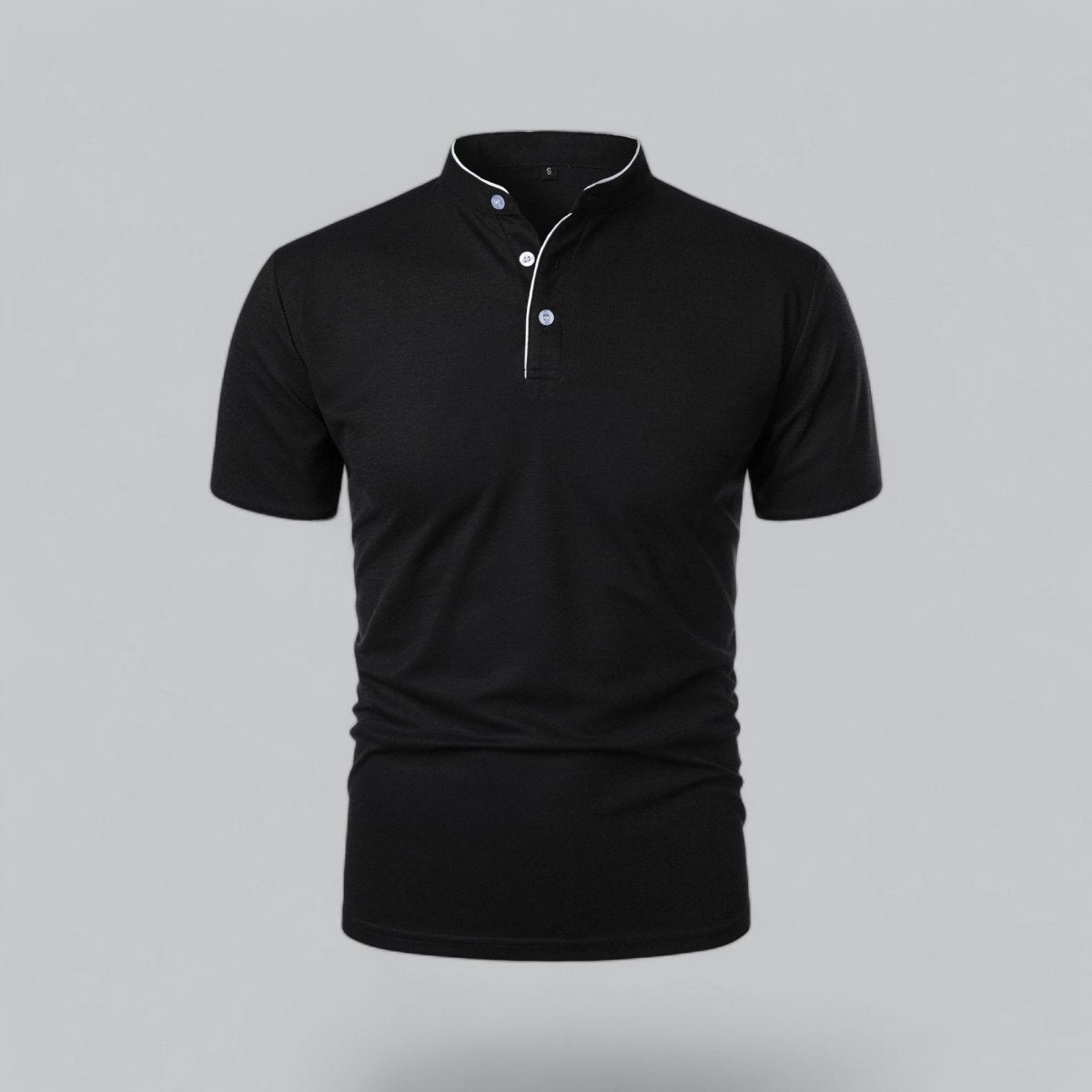 Henley T-Shirt Herren Kurzarm Stehkragen