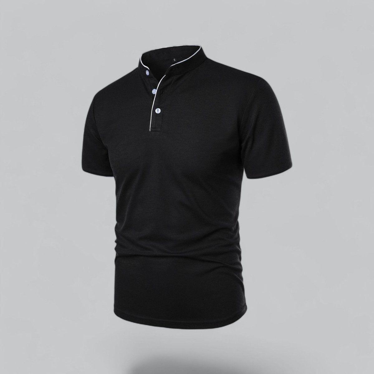 Henley T-Shirt Herren Kurzarm Stehkragen