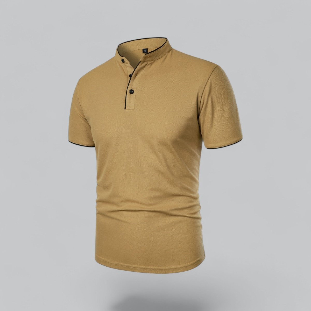 Henley T-Shirt Herren Kurzarm Stehkragen