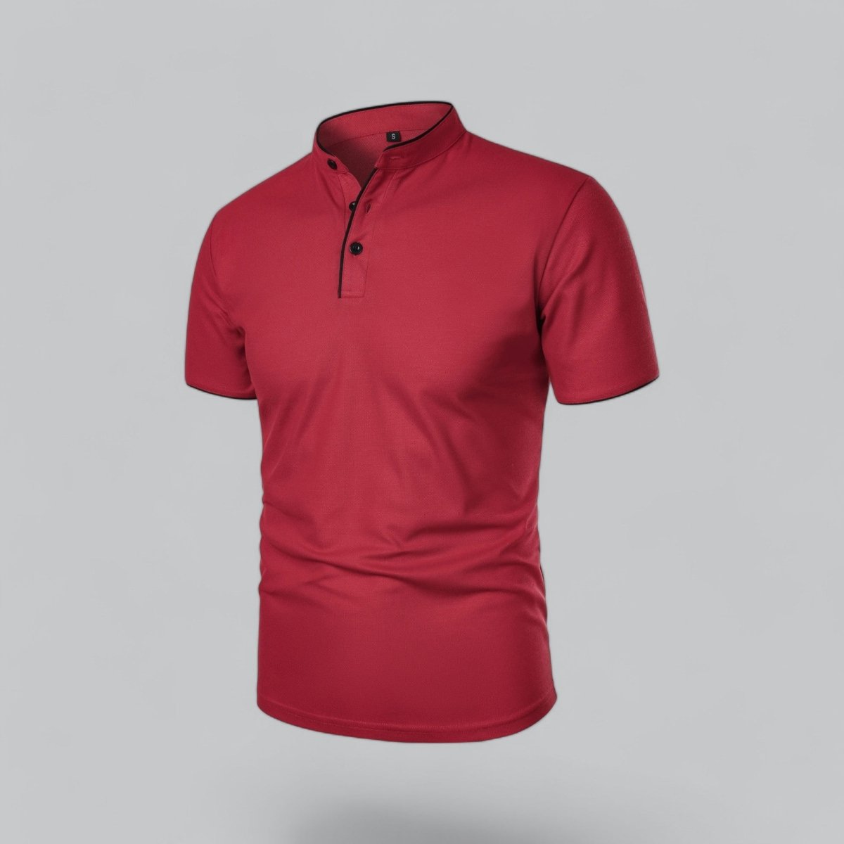 Henley T-Shirt Herren Kurzarm Stehkragen