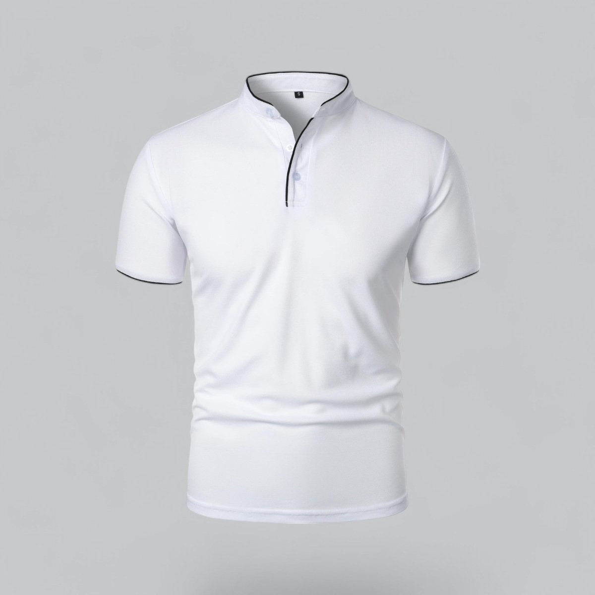 Henley T-Shirt Herren Kurzarm Stehkragen