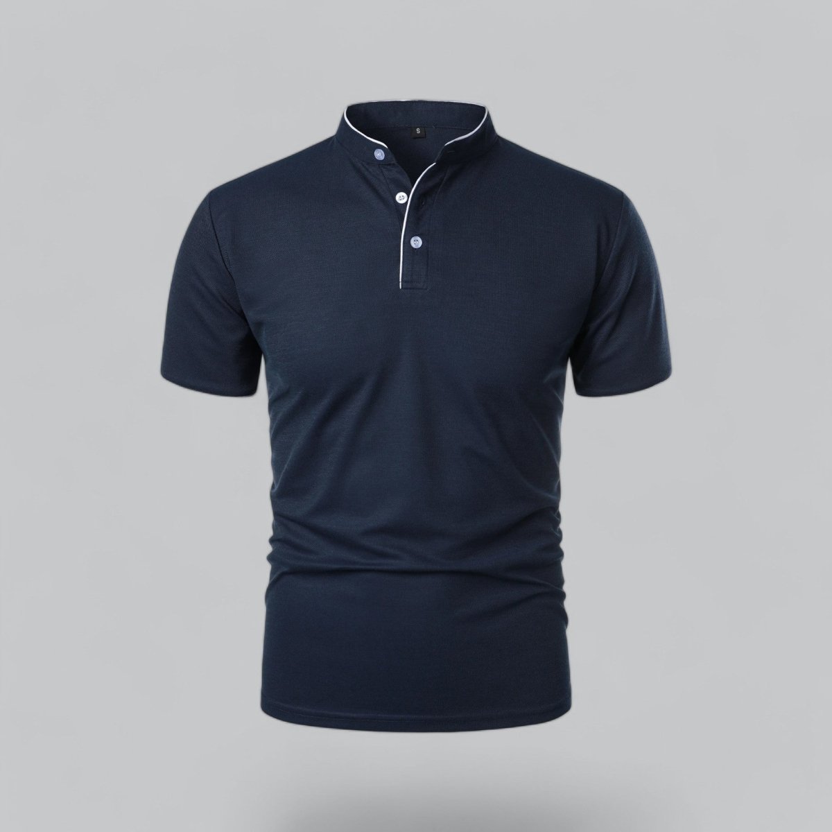 Henley T-Shirt Herren Kurzarm Stehkragen