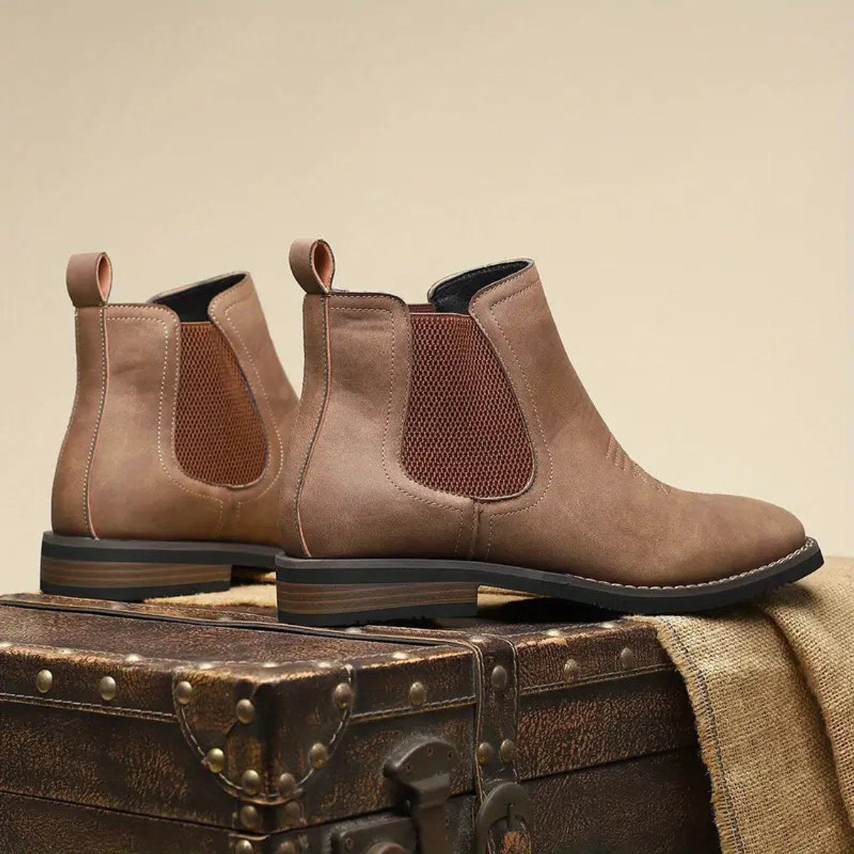 Elias | Herren Chelsea Boots Zeitlose Slip-On Stiefel mit Elastikeinsatz