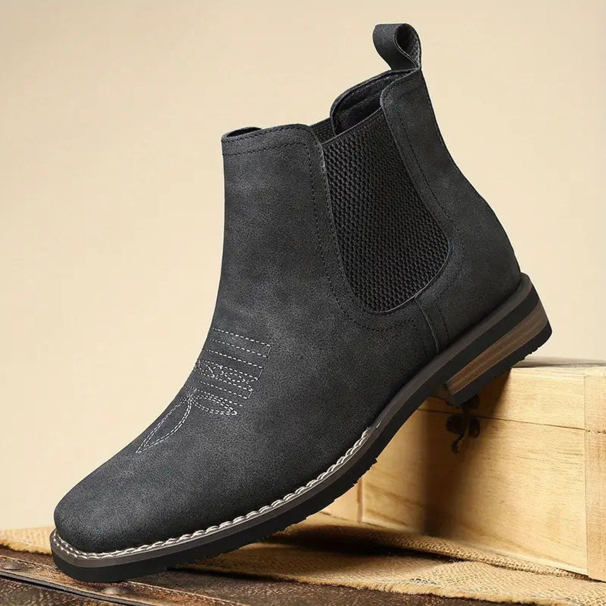 Elias | Herren Chelsea Boots Zeitlose Slip-On Stiefel mit Elastikeinsatz