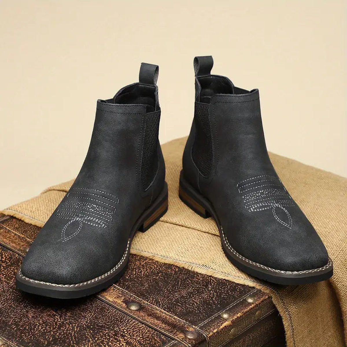 Elias | Herren Chelsea Boots Zeitlose Slip-On Stiefel mit Elastikeinsatz