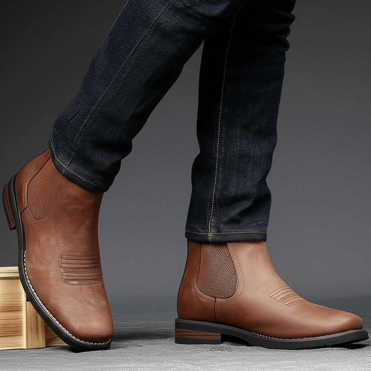 Elias | Herren Chelsea Boots Zeitlose Slip-On Stiefel mit Elastikeinsatz