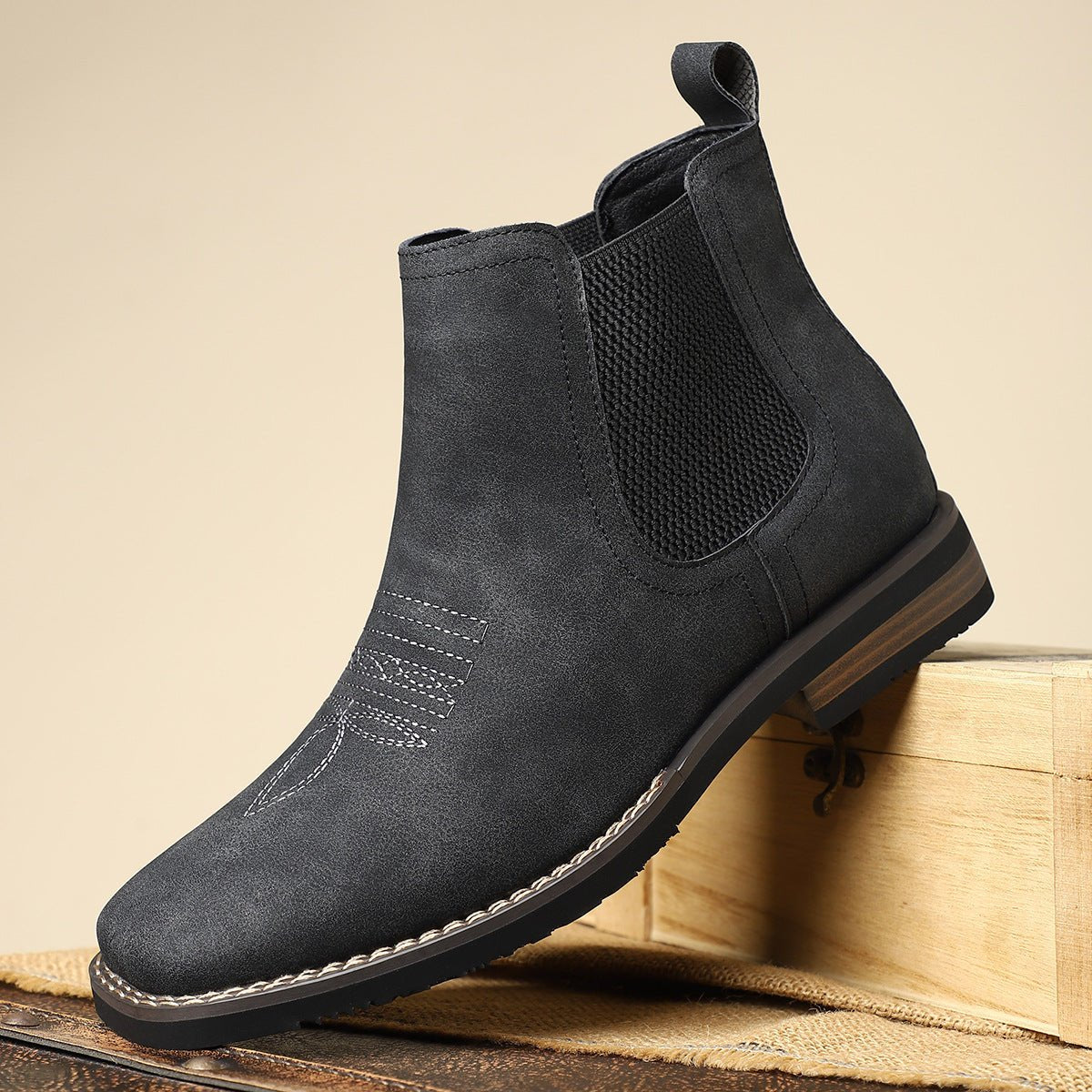 Elias | Herren Chelsea Boots Zeitlose Slip-On Stiefel mit Elastikeinsatz