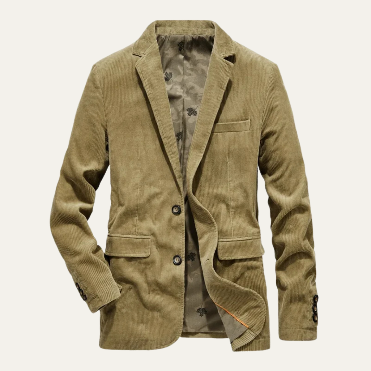Herren Cordblazer mit Reverskragen und Knopfverschluss