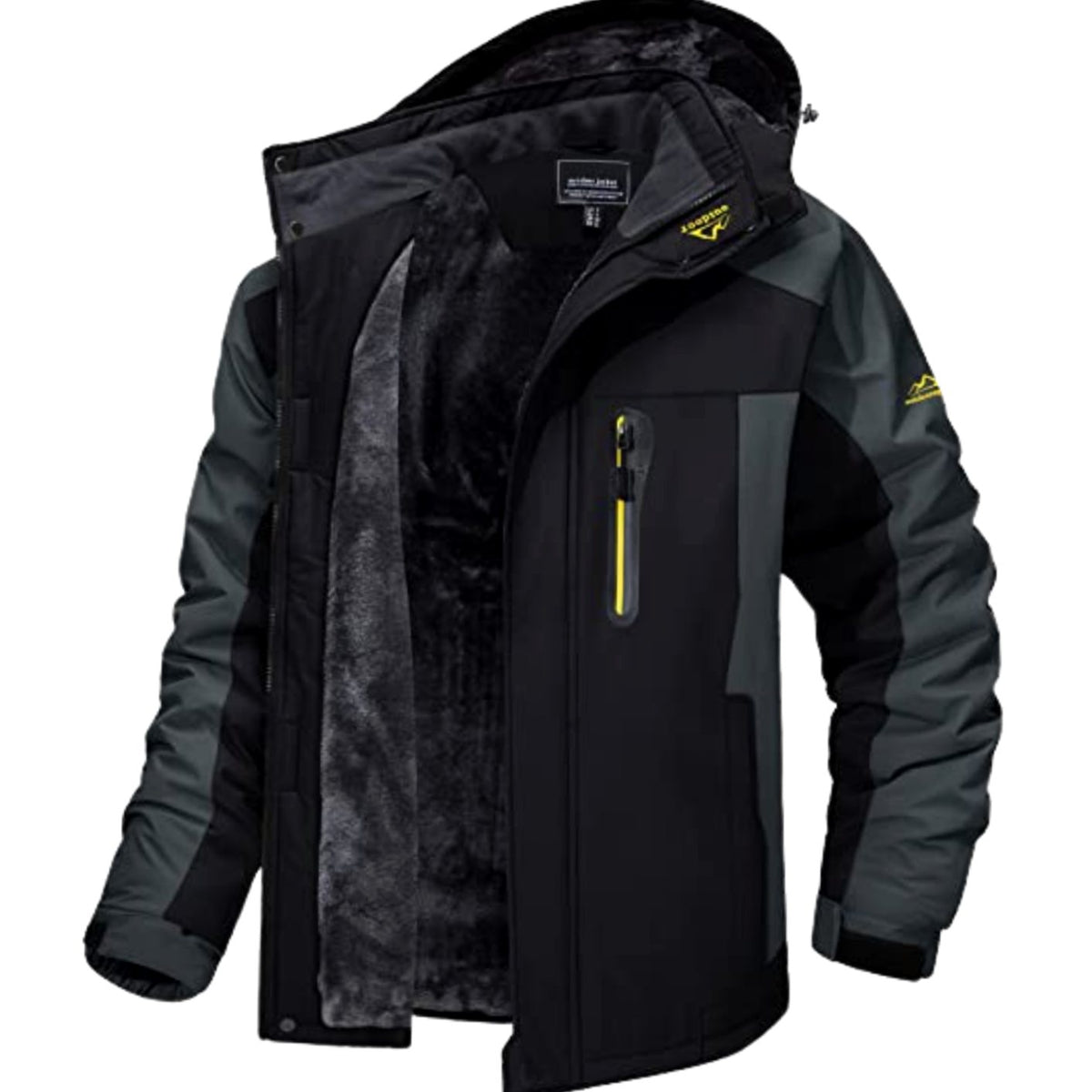 Alexander | Herren Fleecegefütterte Winterjacke mit Reißverschluss Kapuze Outdoor