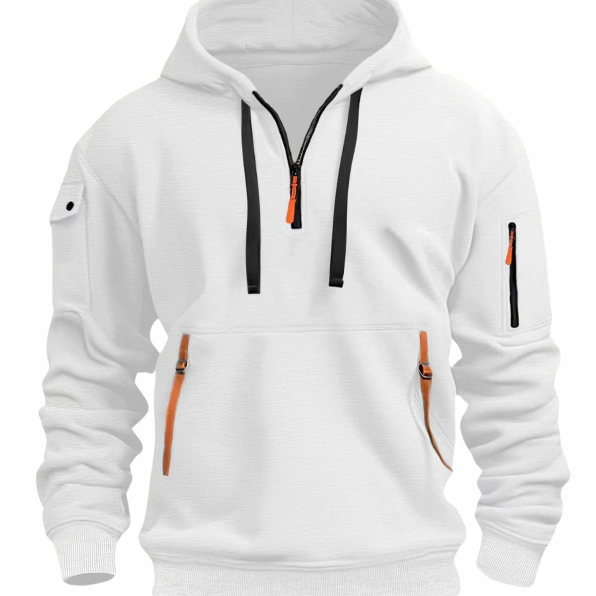 Andreas | Herren Freizeit-Hoodie mit Reißverschluss-Taschen Viertelreißverschluss