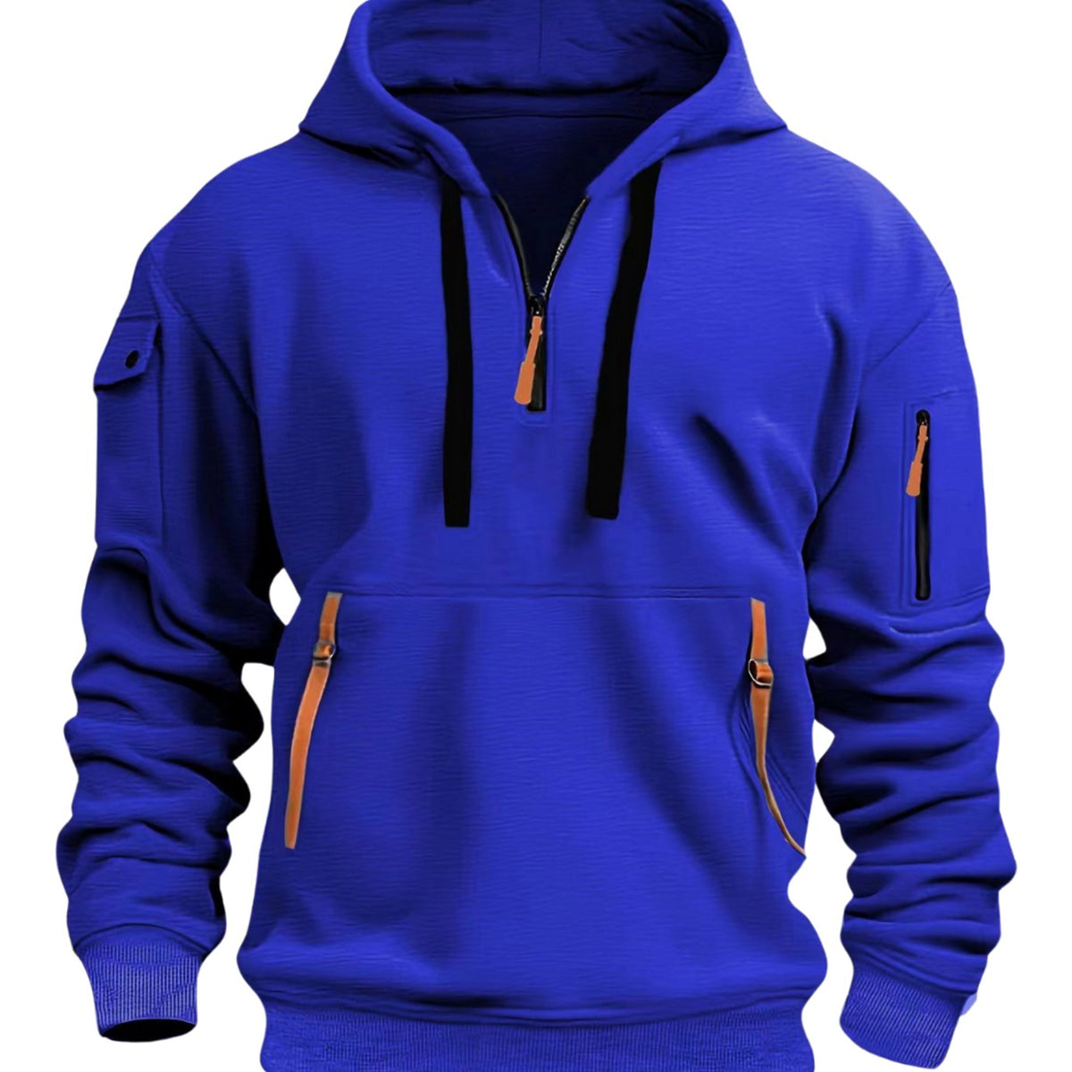 Andreas | Herren Freizeit-Hoodie mit Reißverschluss-Taschen Viertelreißverschluss