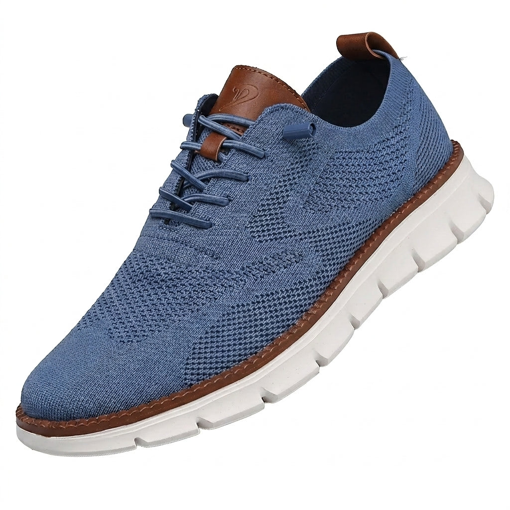 Herren-Freizeitschuhe aus Strick mit profilierter Sohle und Schnürung