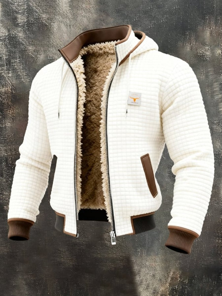 Elias | Herren Gesteppte Fleece-Gefütterte Kapuzenjacke mit Reißverschluss