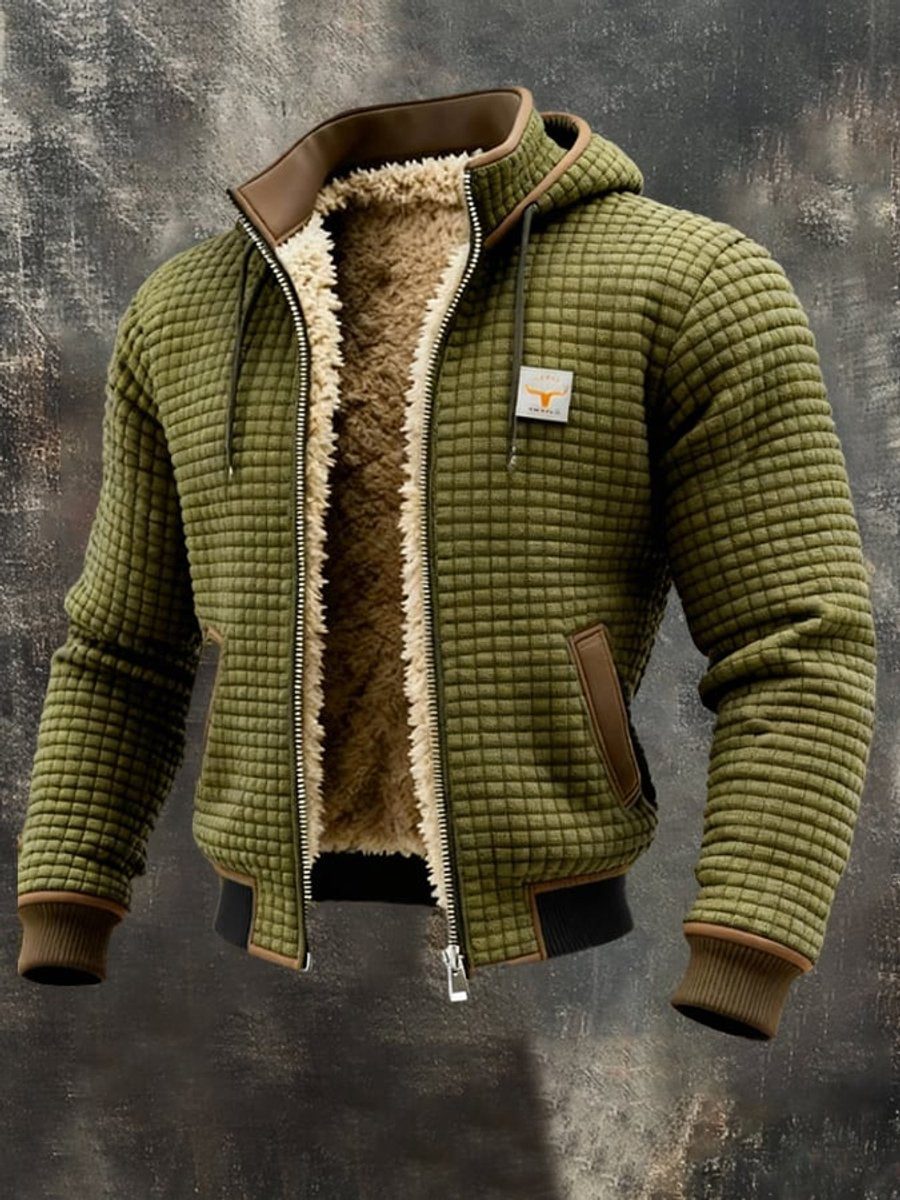 Elias | Herren Gesteppte Fleece-Gefütterte Kapuzenjacke mit Reißverschluss