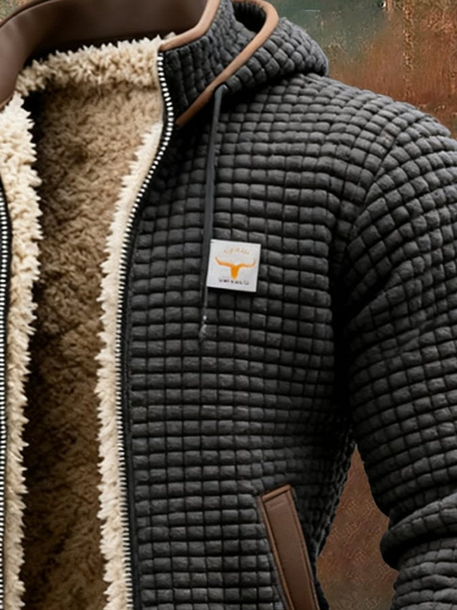 Elias | Herren Gesteppte Fleece-Gefütterte Kapuzenjacke mit Reißverschluss
