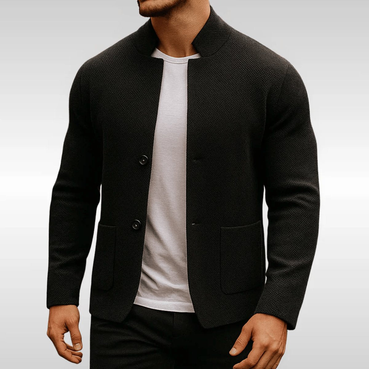 Fabian | Herren Gesteppte Jacke Stehkragen Zweiknopf Cardigan