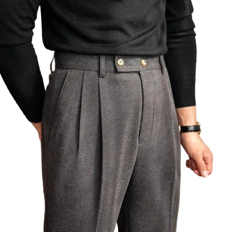 Herren Hose mit hohem Bund und Bundfalte