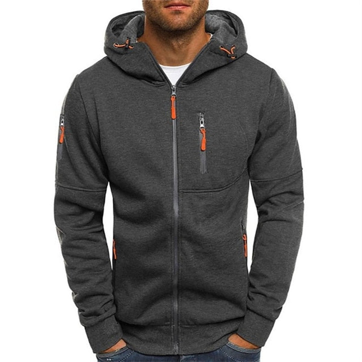Florian | Herren Kapuzen-Sweatshirt Reißverschluss Fleece Mens Knit Sweater