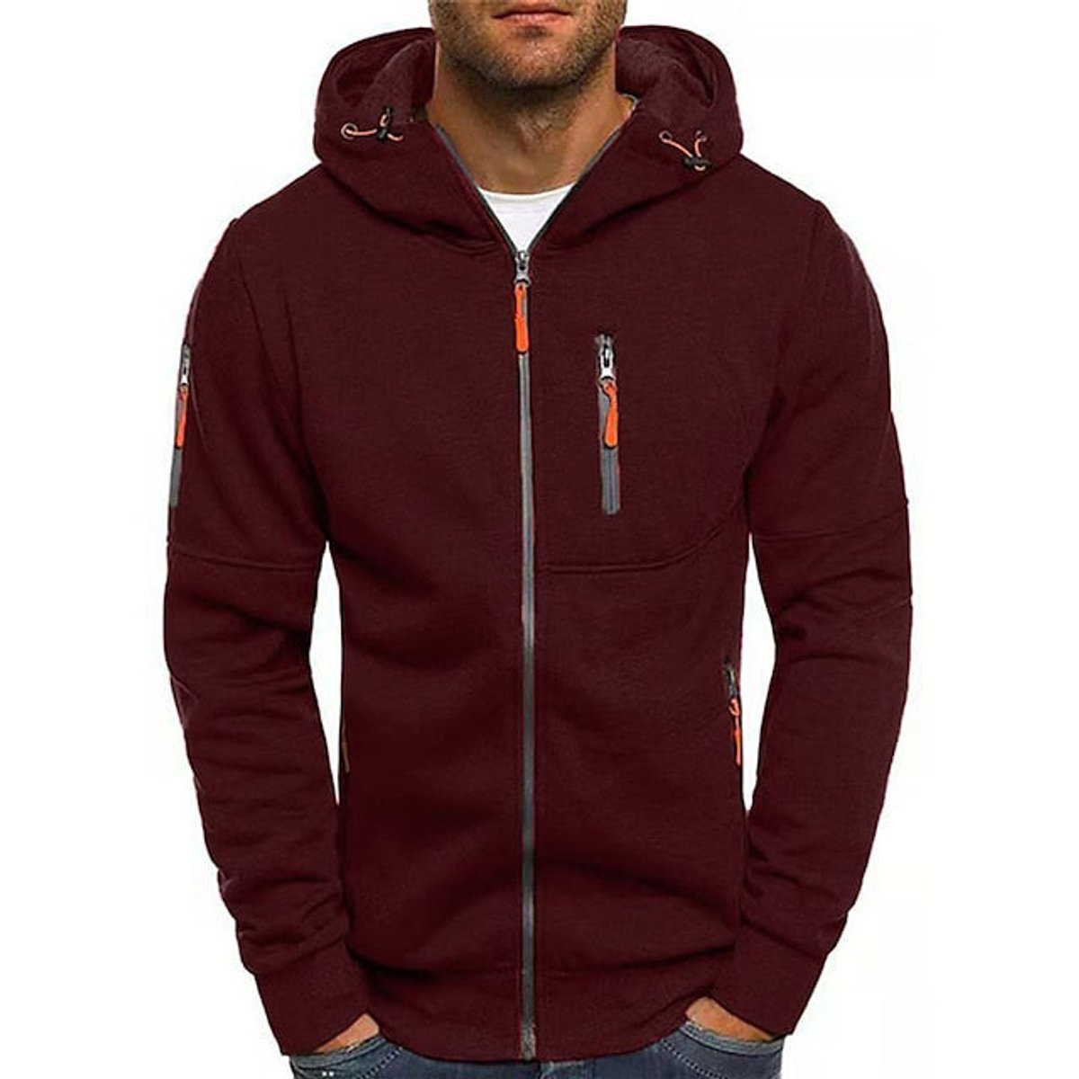 Florian | Herren Kapuzen-Sweatshirt Reißverschluss Fleece Mens Knit Sweater