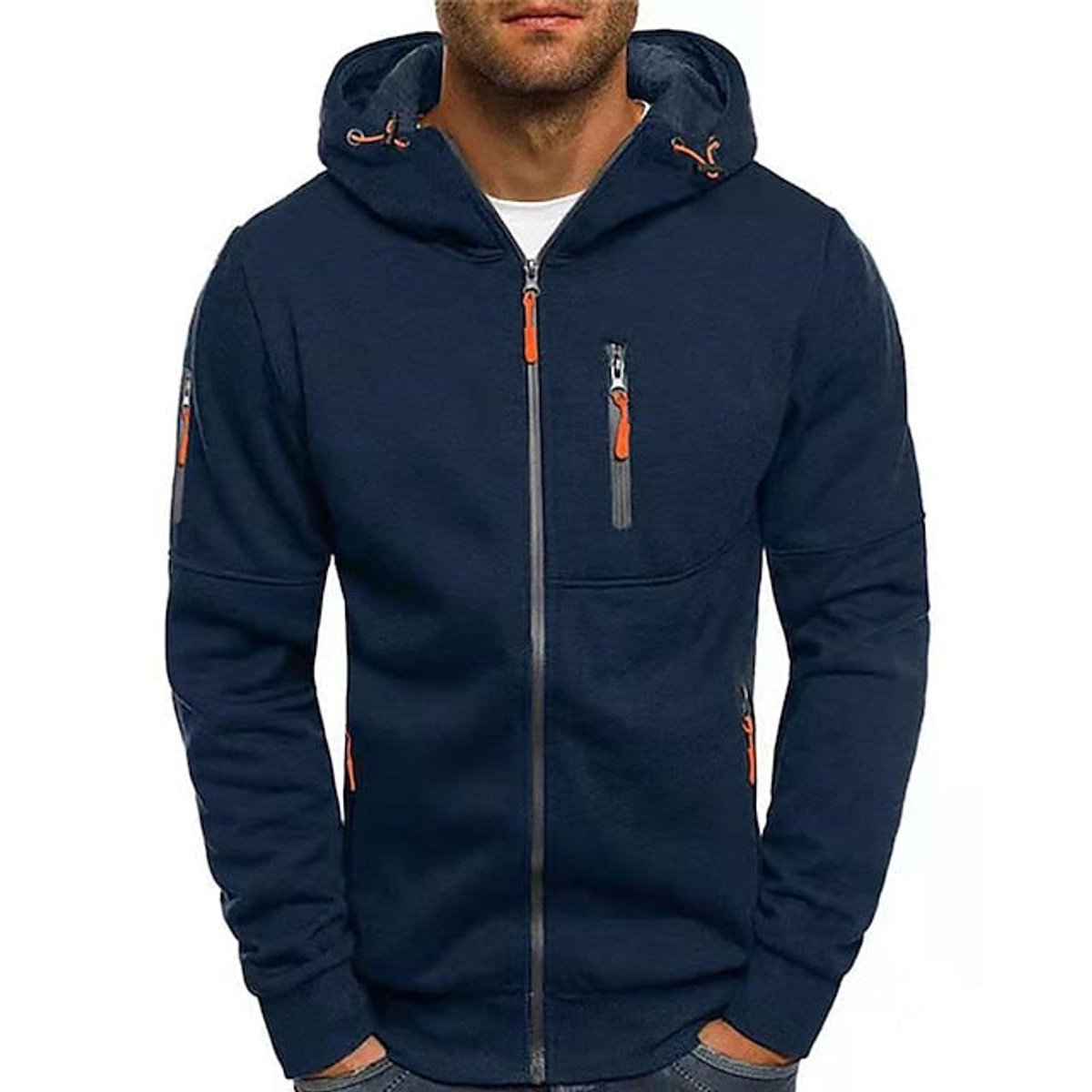 Florian | Herren Kapuzen-Sweatshirt Reißverschluss Fleece Mens Knit Sweater