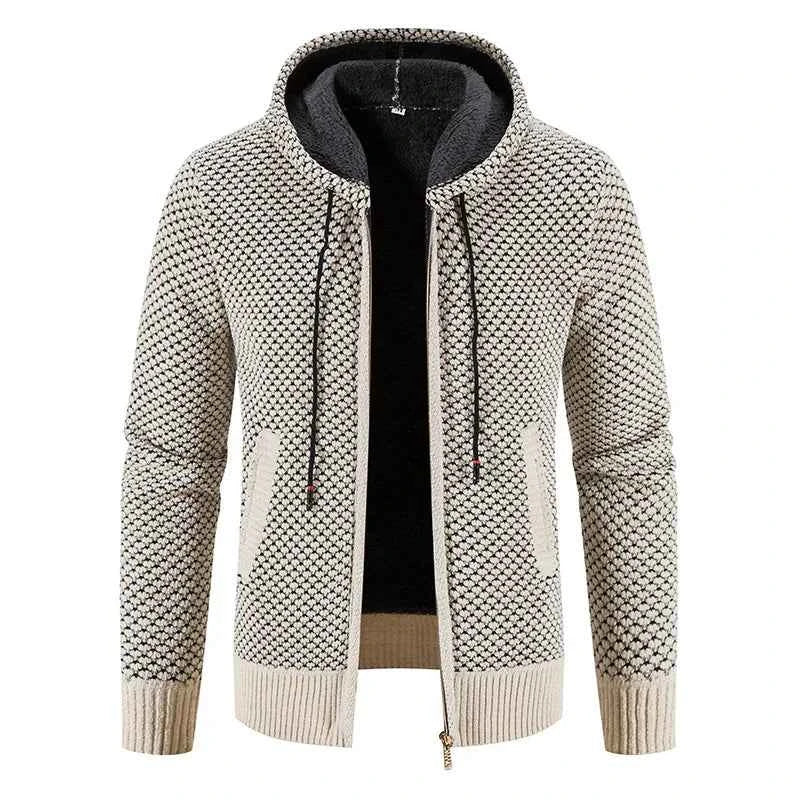 Herren Kapuzenstrickjacke