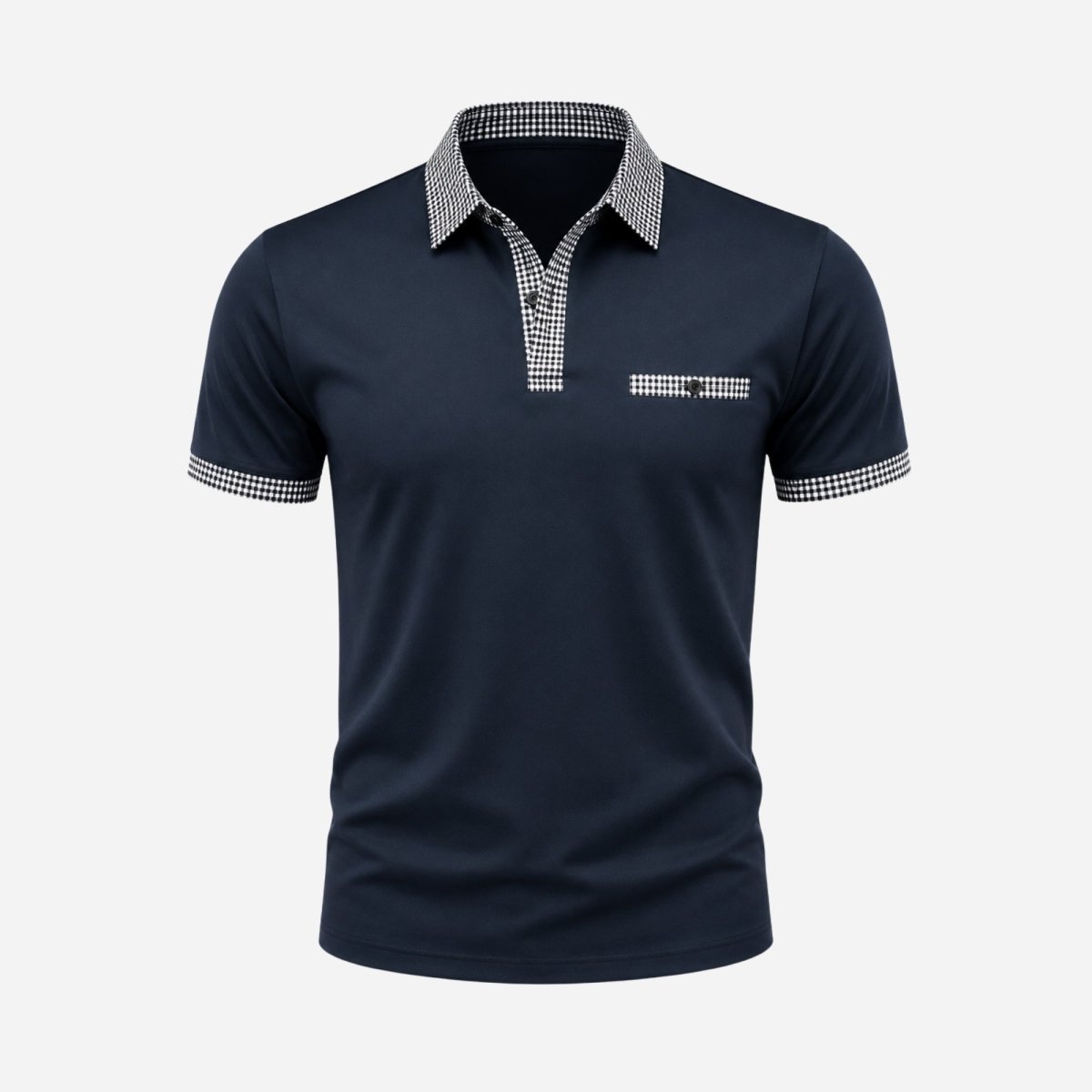 Herren-Kurzarm-Poloshirt mit gemustertem Besatz