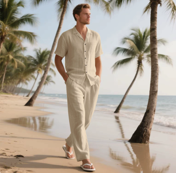Herren Kurzarmhemd und Hose Set