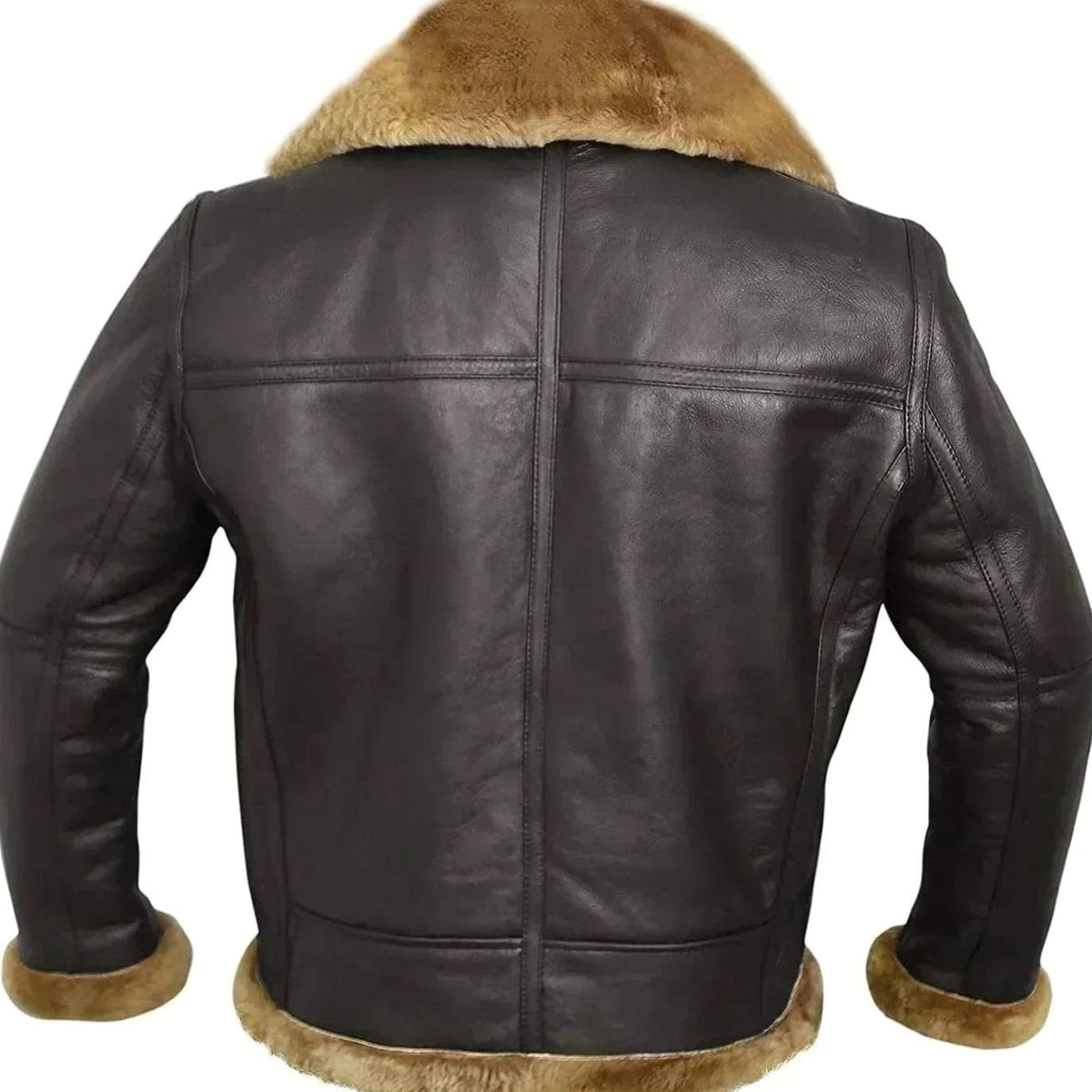 Niklas | Herren Lammfell-Fliegerjacke mit Reißverschluss klassischer Aviator-Schnitt