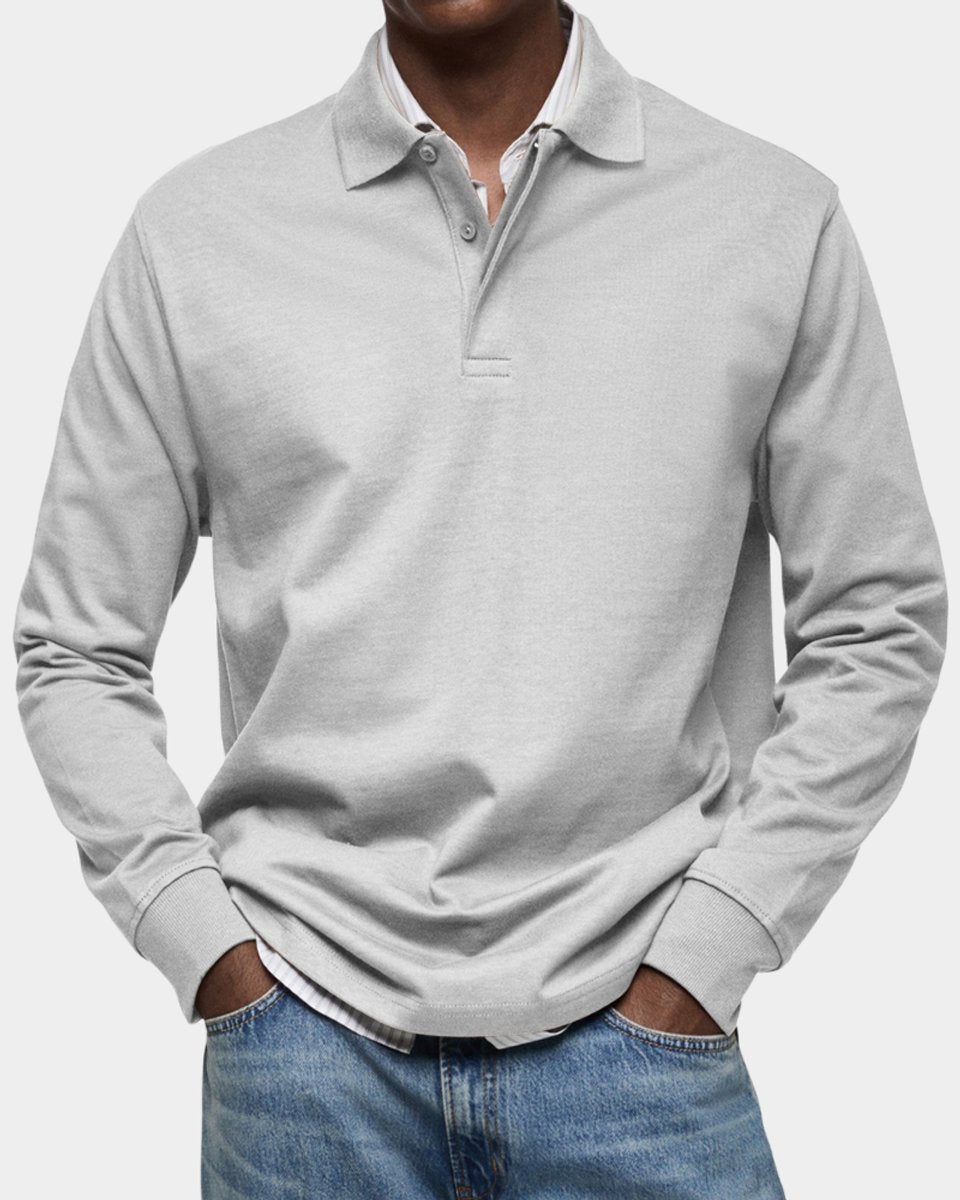 Stefan | Herren Langarm-Poloshirt klassischer Schnitt atmungsaktiv