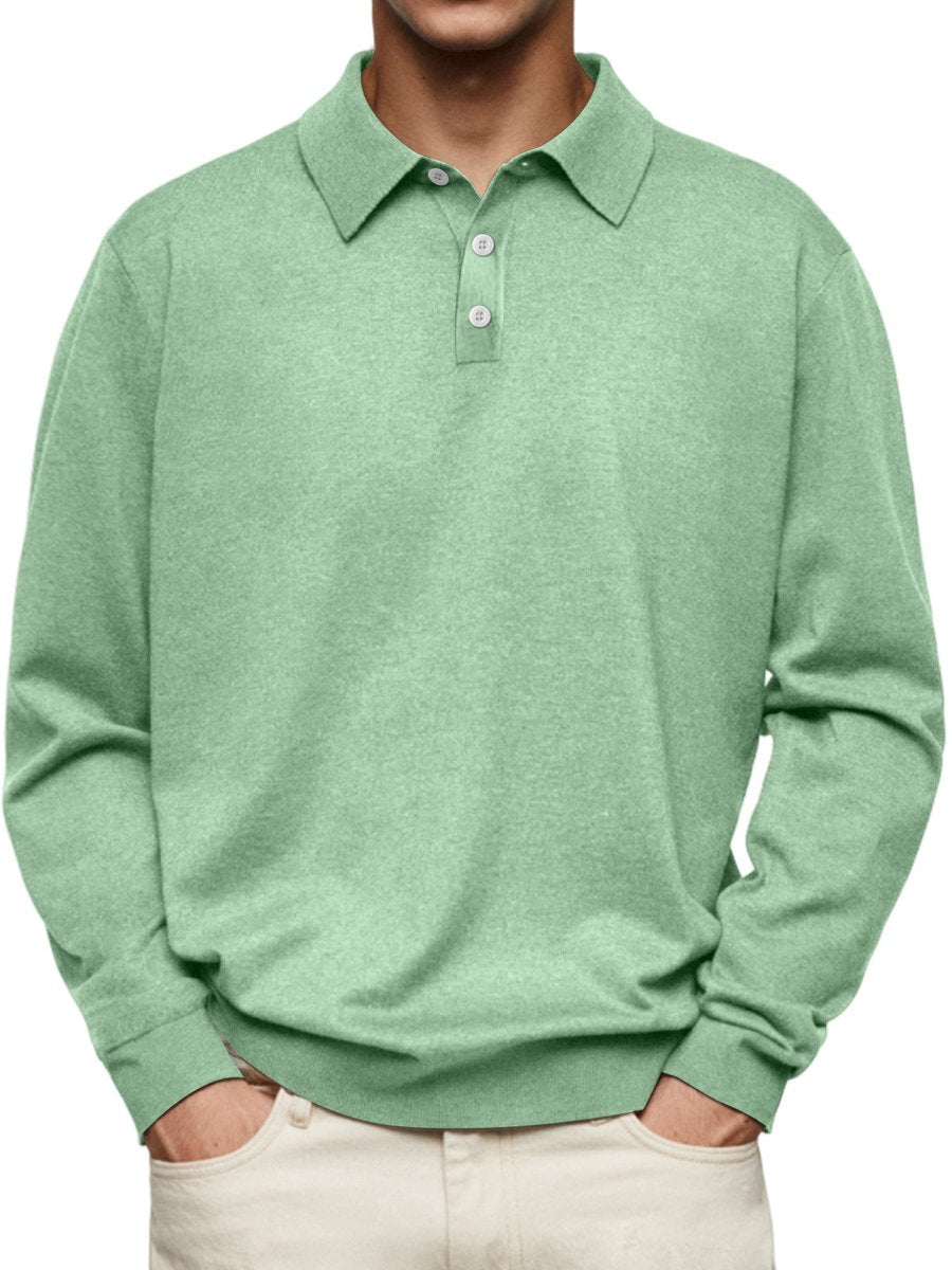 Leon | Herren Langarm-Poloshirt klassischer Schnitt knitterarm