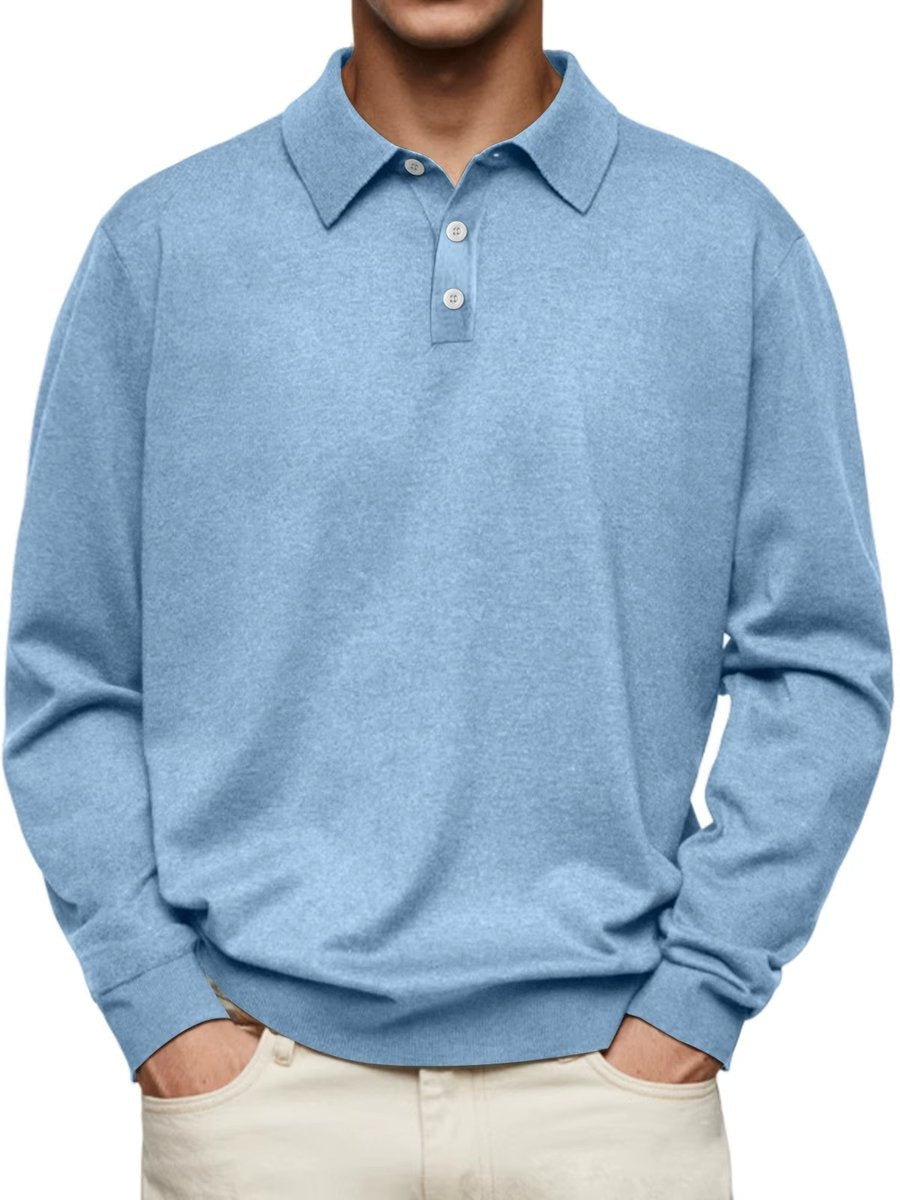 Leon | Herren Langarm-Poloshirt klassischer Schnitt knitterarm