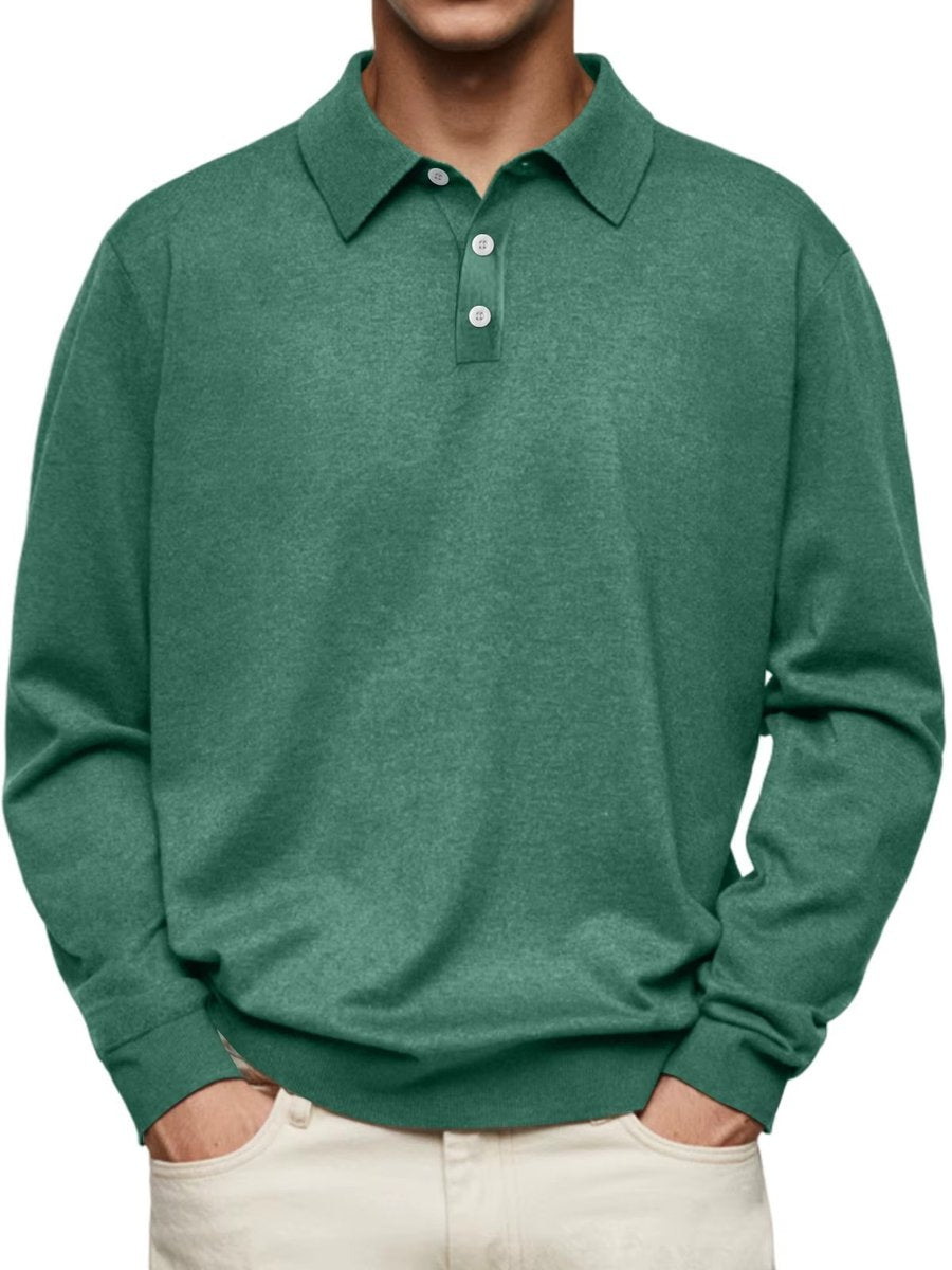 Leon | Herren Langarm-Poloshirt klassischer Schnitt knitterarm