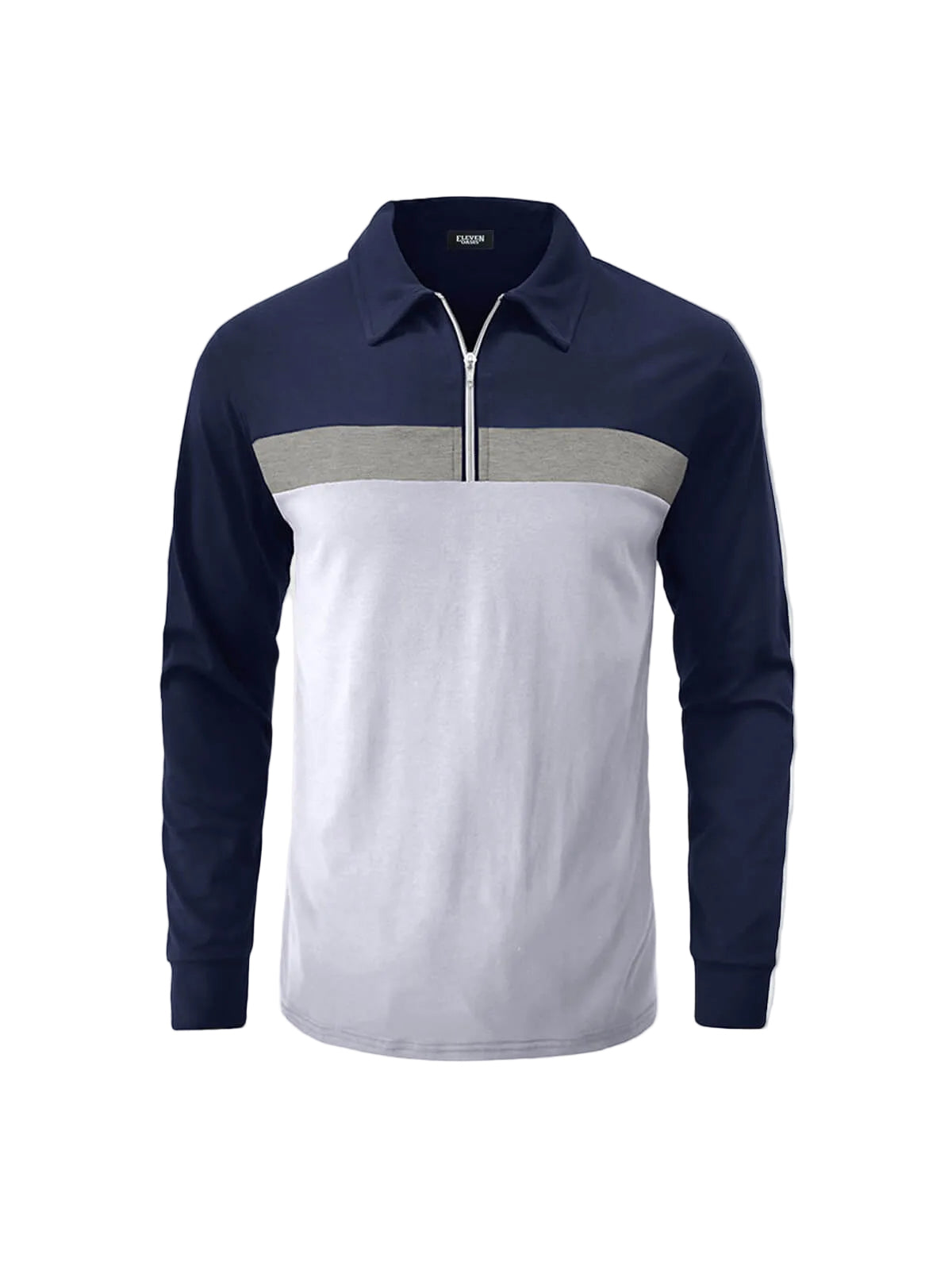 Herren Langarm Poloshirt mit Reißverschlussleiste