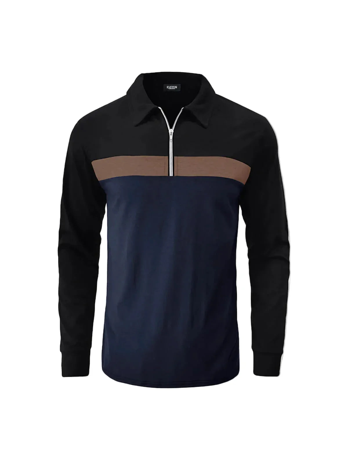 Herren Langarm Poloshirt mit Reißverschlussleiste
